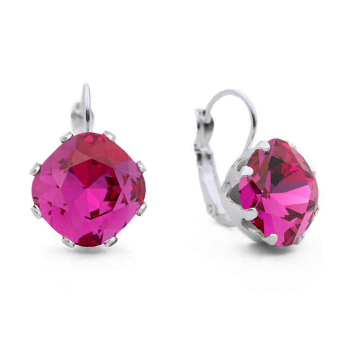Fuchsia Mega Leverback Drop Earrings