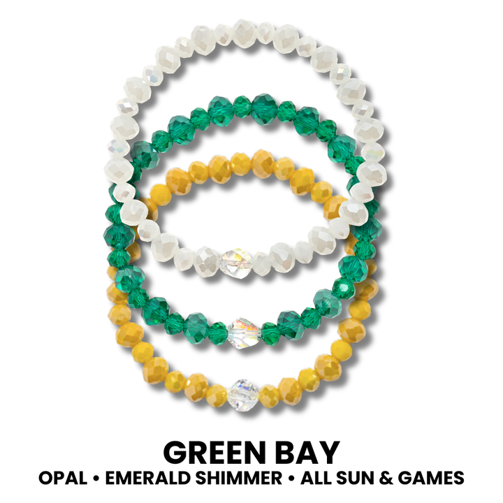 3 crystal stretch bracelets.