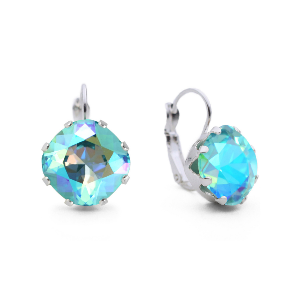 Glacier leverback earrings with extra sparkle.