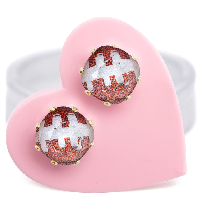 Touchdown Mini Cushion Sterling Silver Stud Earrings