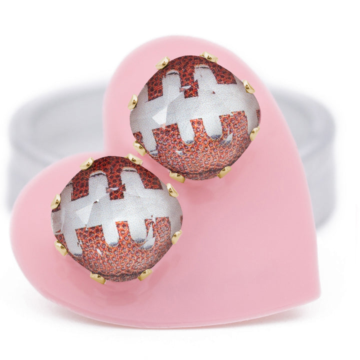 Touchdown Cushion Sterling Silver Stud Earrings