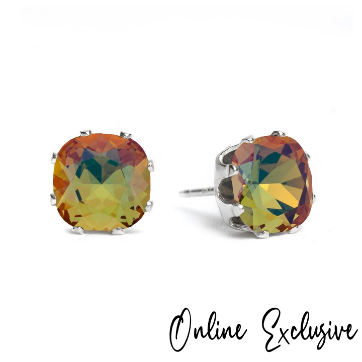 Harvest Wishes Mini Cushion Sterling Silver Stud Earrings