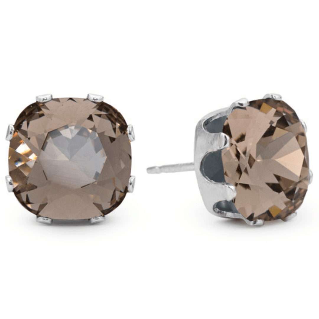 Hazel Mega Cushion Sterling Silver Stud Earrings - JoJo Loves You