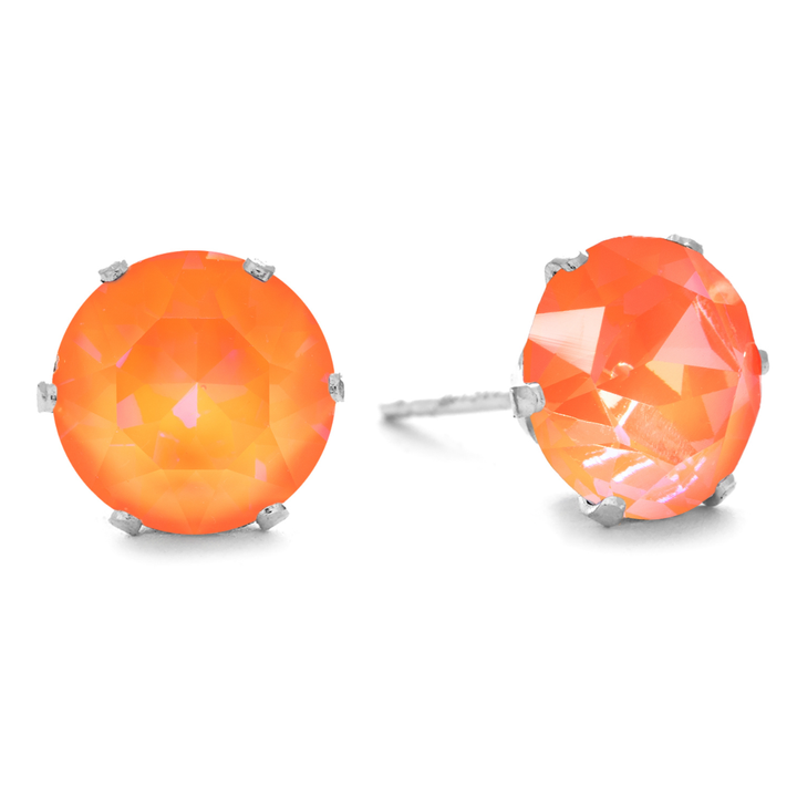 Heat Wave Mega Bling Sterling Silver Stud Earrings