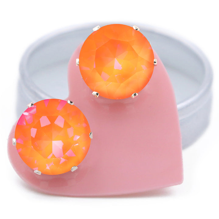 Heat Wave Mega Bling Sterling Silver Stud Earrings