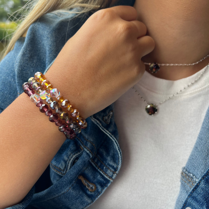 Burgundy Twinkle Stacker Bracelet