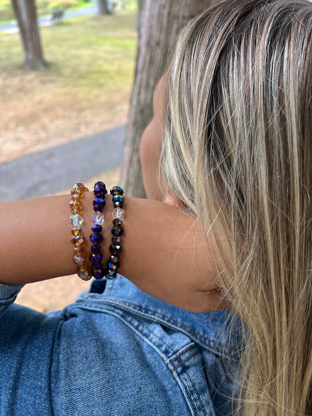 Metallic Purple Twinkle Stacker Bracelet