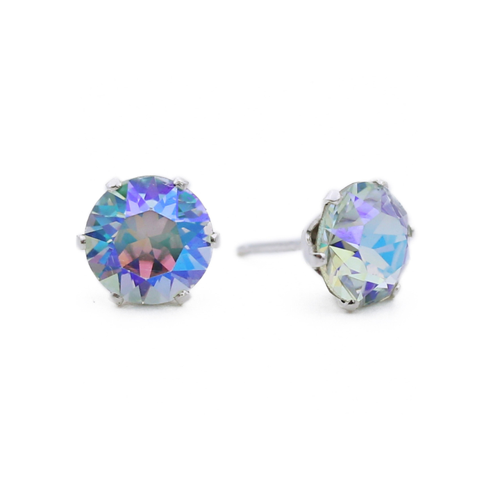 Ice AB Mini Bling Sterling Silver Stud Earrings