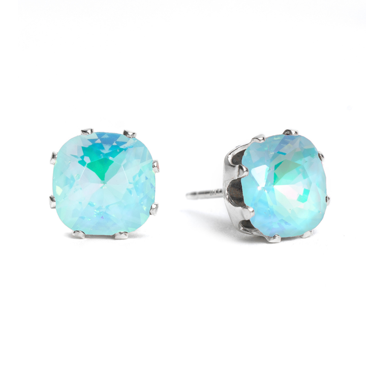 Island Breeze Mini Cushion Sterling Silver Stud Earrings