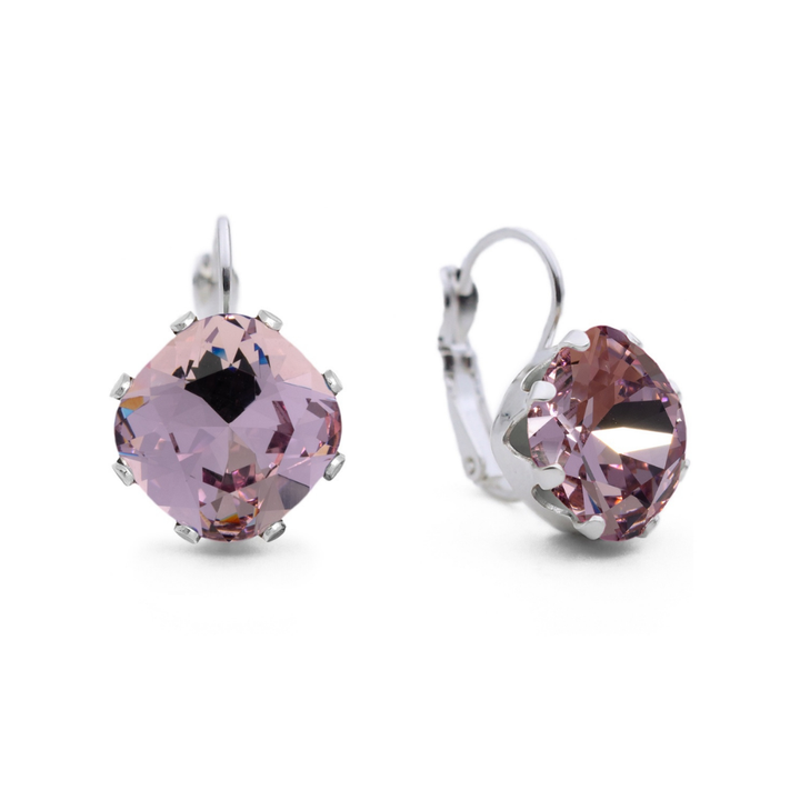 Lavender Leverback Drop Earrings