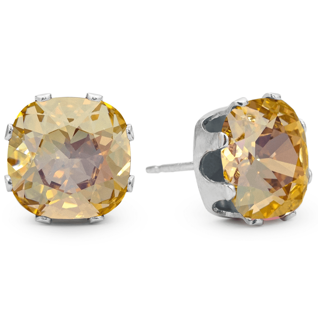 Lemonade Mega Cushion Sterling Silver Stud Earrings - JoJo Loves You