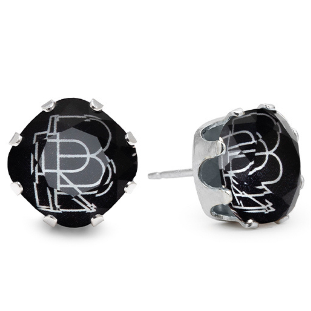 Libra Mega Cushion Sterling Silver Stud Earrings