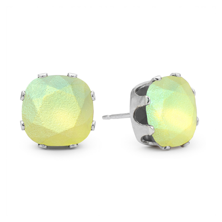 Limelight Cushion Sterling Silver Stud Earrings