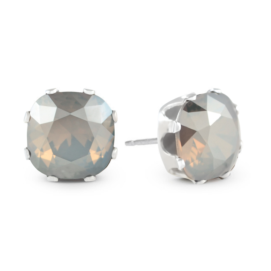 Luxe Cushion Sterling Silver Stud Earrings