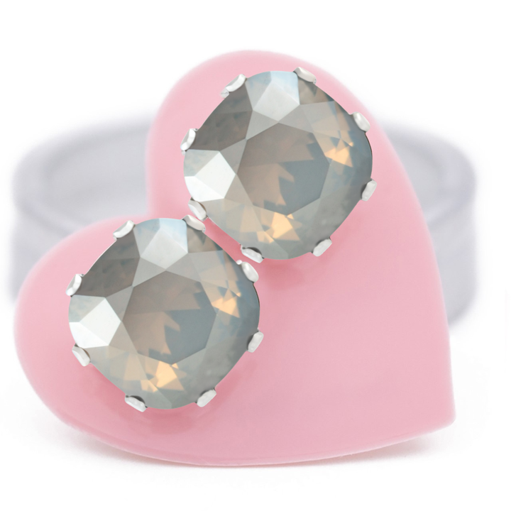 Luxe Cushion Sterling Silver Stud Earrings