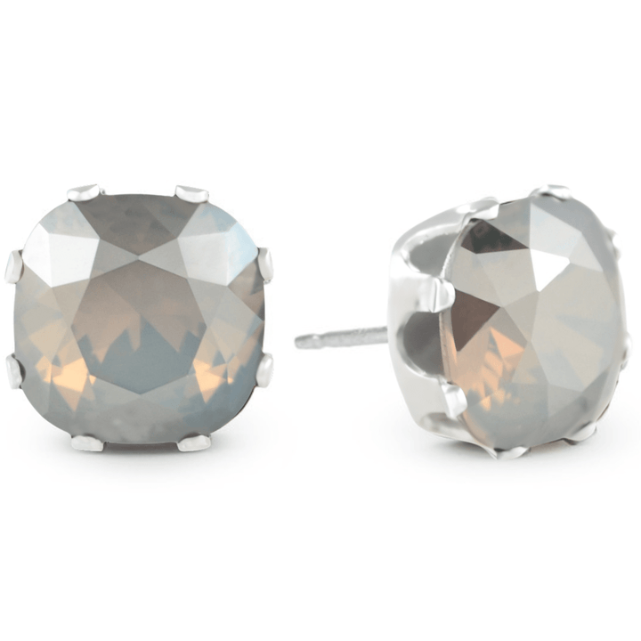 Luxe Mega Cushion Sterling Silver Stud Earrings - JoJo Loves You