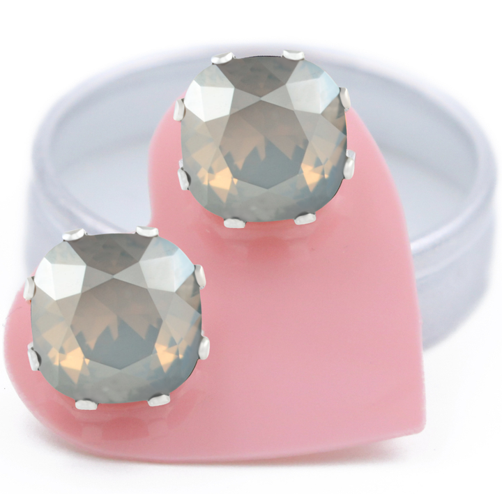 Luxe Mega Cushion Sterling Silver Stud Earrings