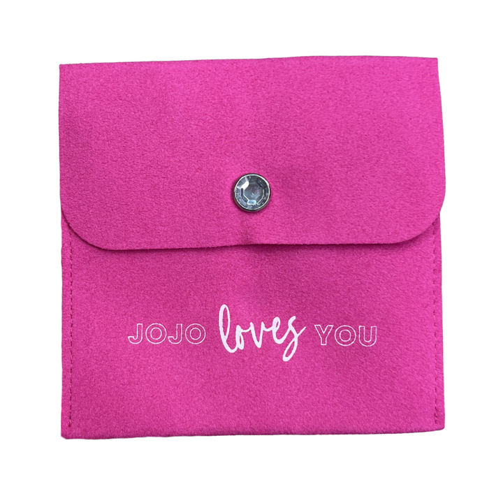 Hot Pink Pouch with crystal button.
