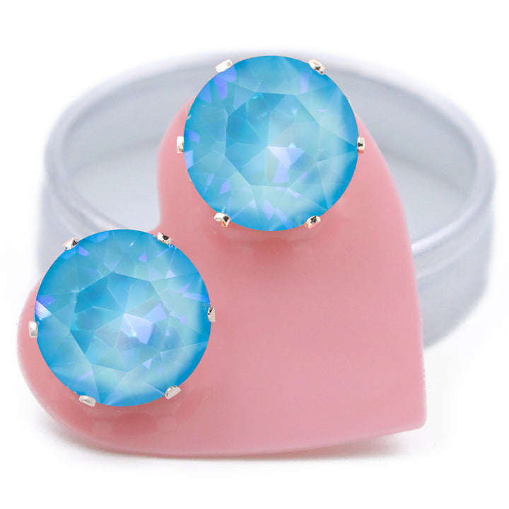 Maliblu Mega Bling Sterling Silver Stud Earrings
