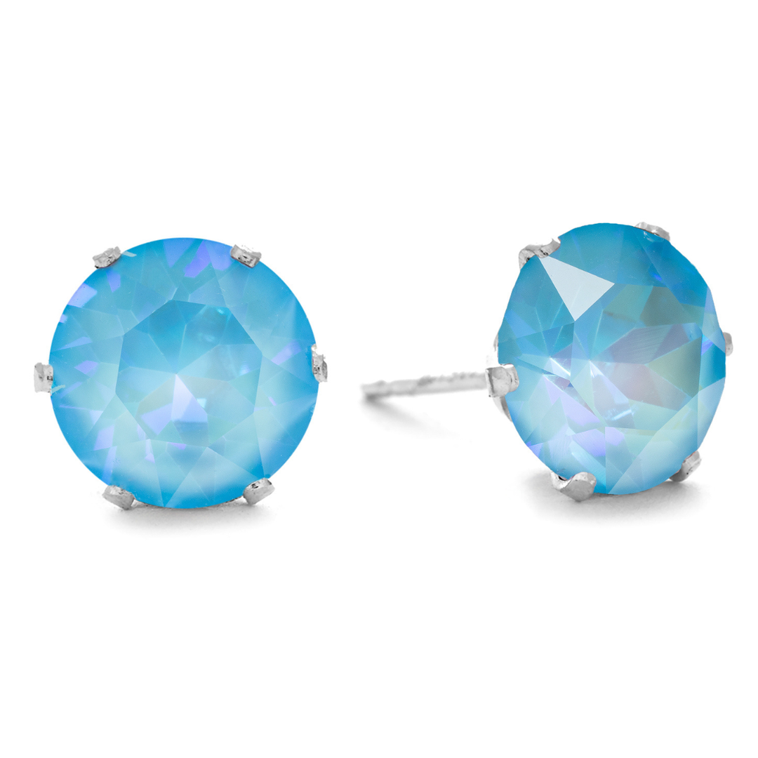 Maliblu Mega Bling Sterling Silver Stud Earrings