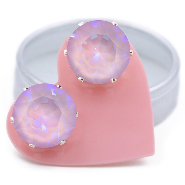 Lavish Mega Bling Sterling Silver Stud Earrings