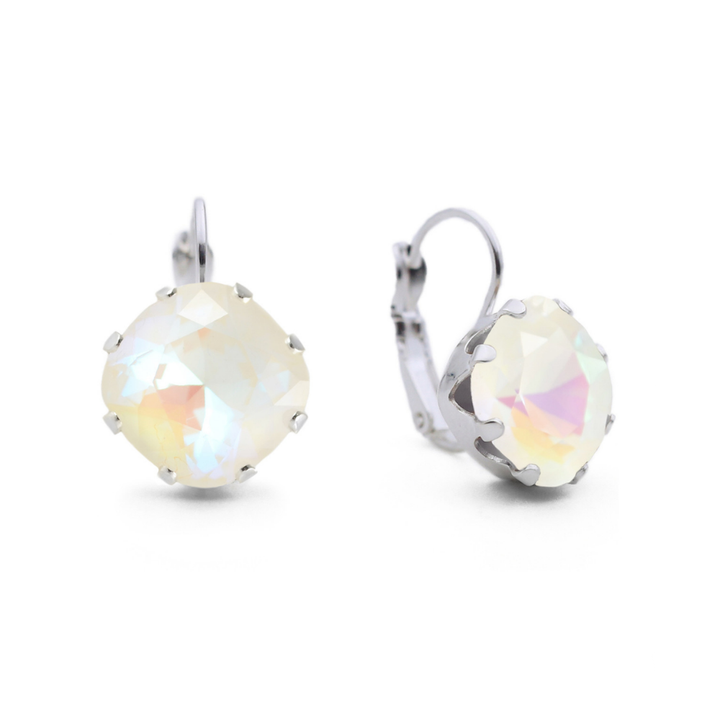 Marshmallow - white Leverback earrings.