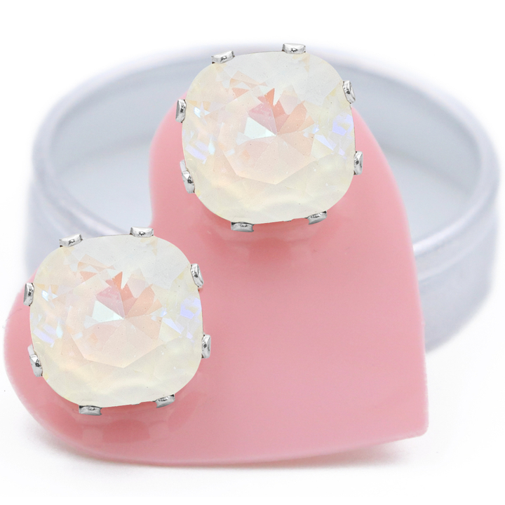 Marshmallow Mega Cushion Sterling Silver Stud Earrings