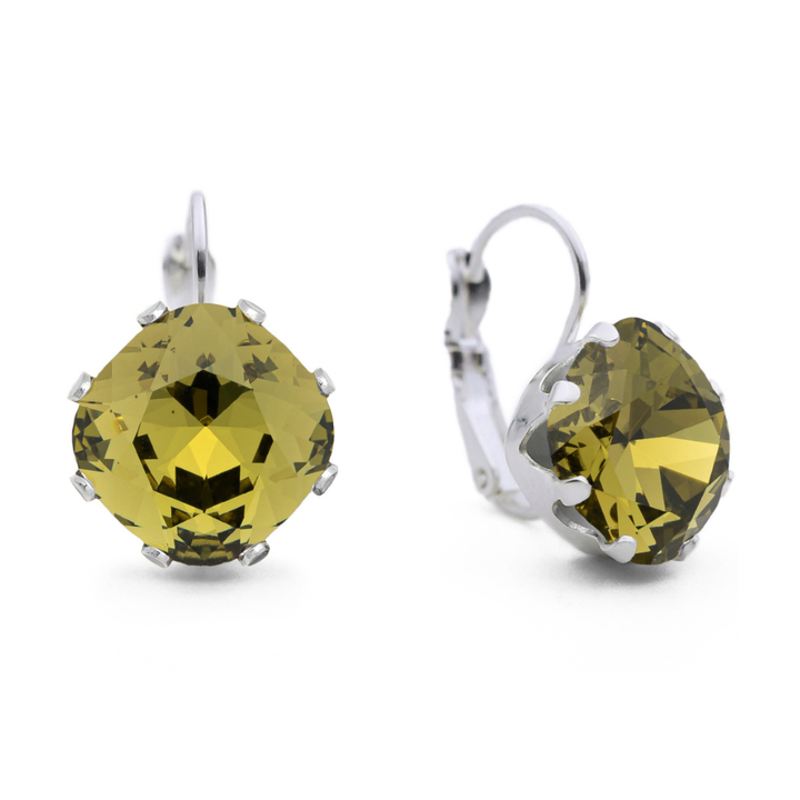 Olive Mega Leverback Drop Earrings