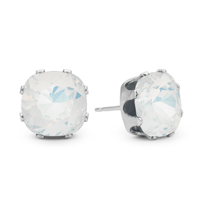 Opal Cushion Sterling Silver Stud Earrings - JoJo Loves You