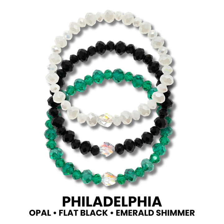 3 crystal stretch bracelets.