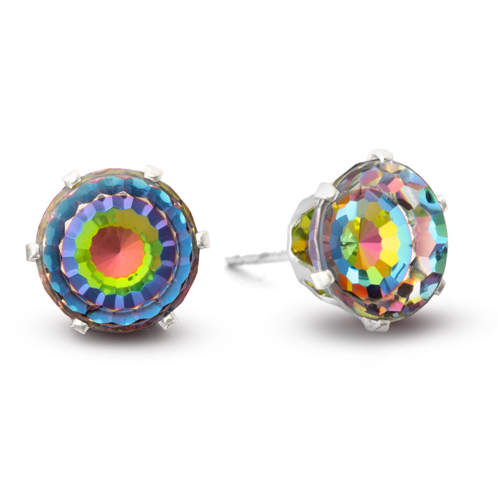 Perspective Vintage Mega Bling Sterling Silver Stud Earrings