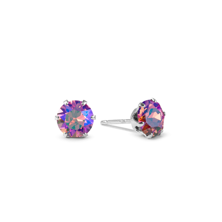 Pink AB Micro Mini Bling Sterling Silver Stud Earrings