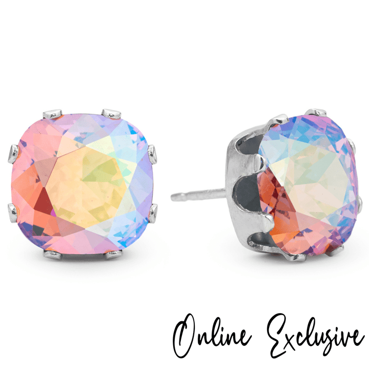 Pink Inc. Mega Cushion Sterling Silver Stud Earrings - JoJo Loves You