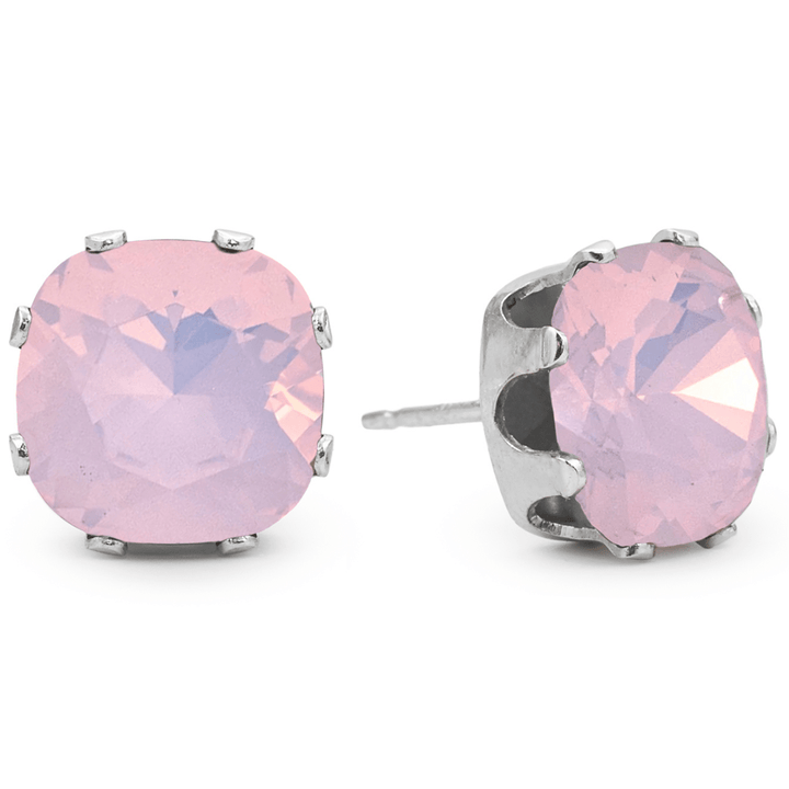 Pink Opal Mega Cushion Sterling Silver Stud Earrings - JoJo Loves You