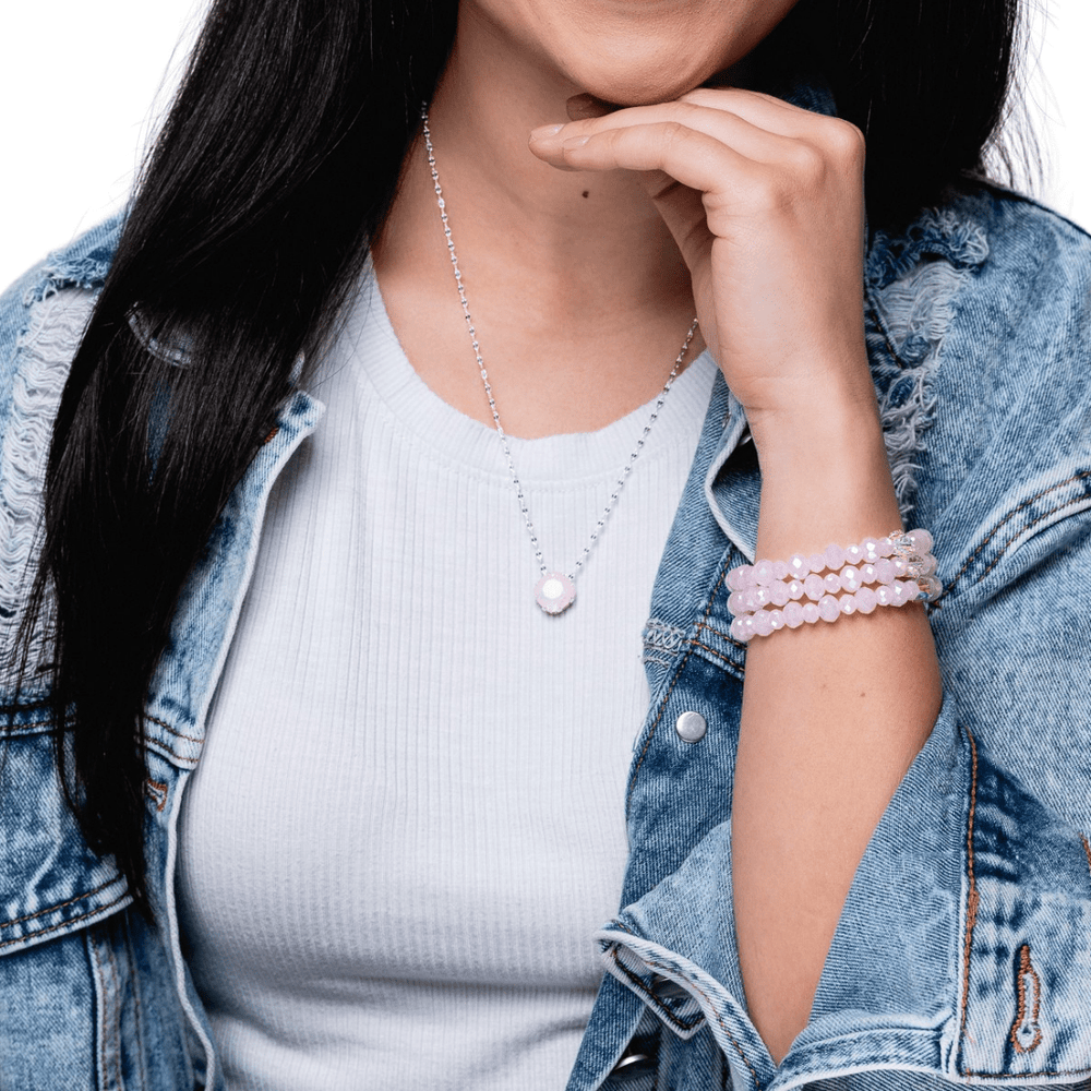 Pink Opal Twinkle Stacker Bracelet - JoJo Loves You