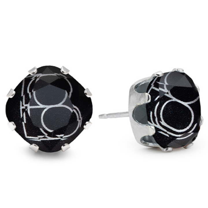 Pisces Mega Cushion Sterling Silver Stud Earrings