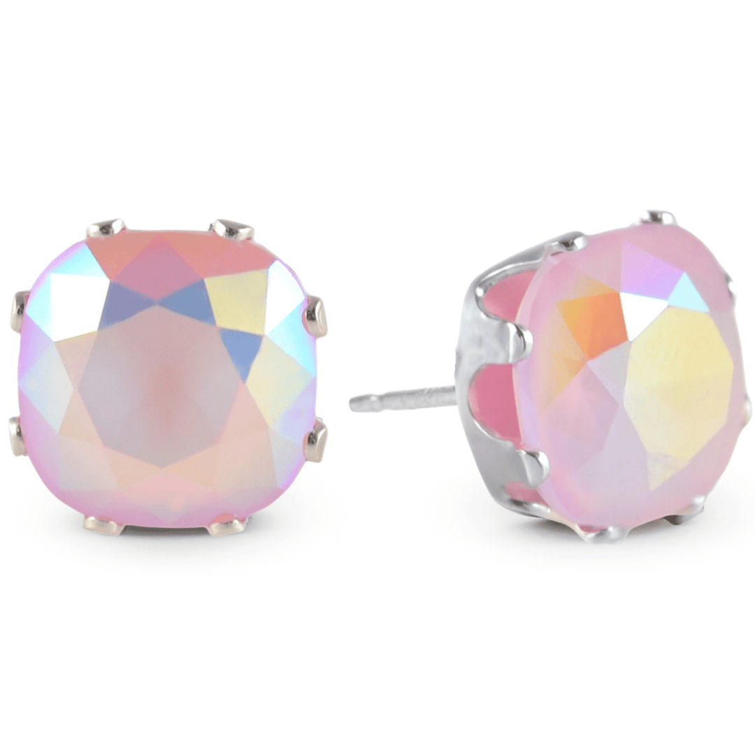 Powder Puff Mega Cushion Sterling Silver Stud Earrings - JoJo Loves You