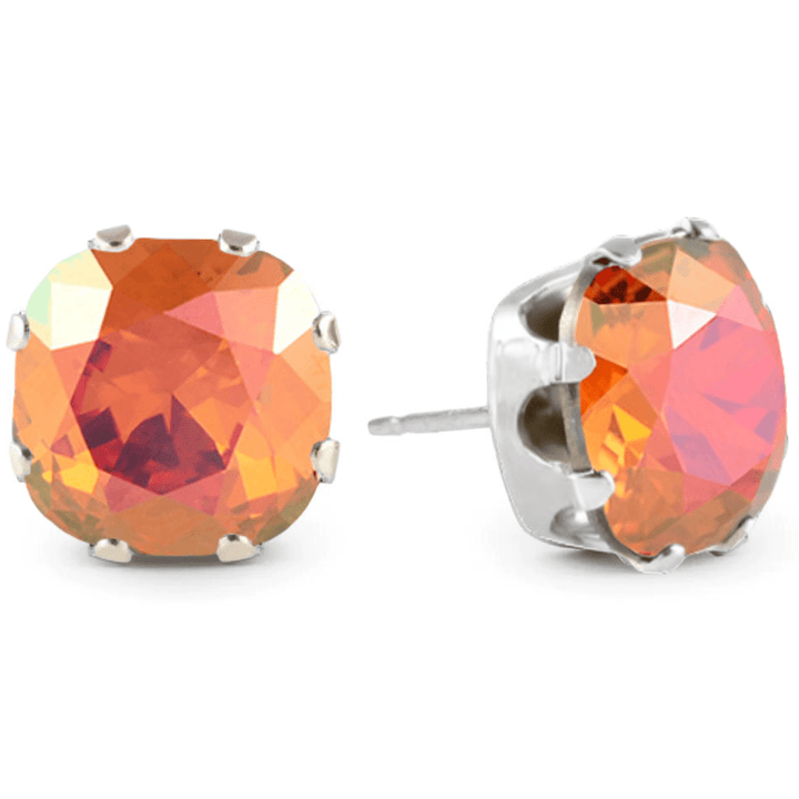 Pumpkin Spice Mega Cushion Sterling Silver Stud Earrings - JoJo Loves You
