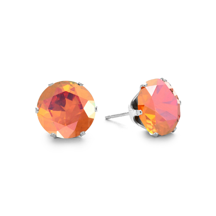 Pumpkin Spice Mini Bling Sterling Silver Stud Earrings