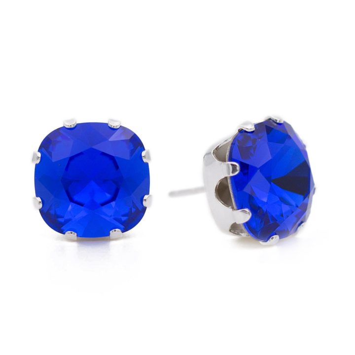Royal Cushion Sterling Silver Stud Earrings