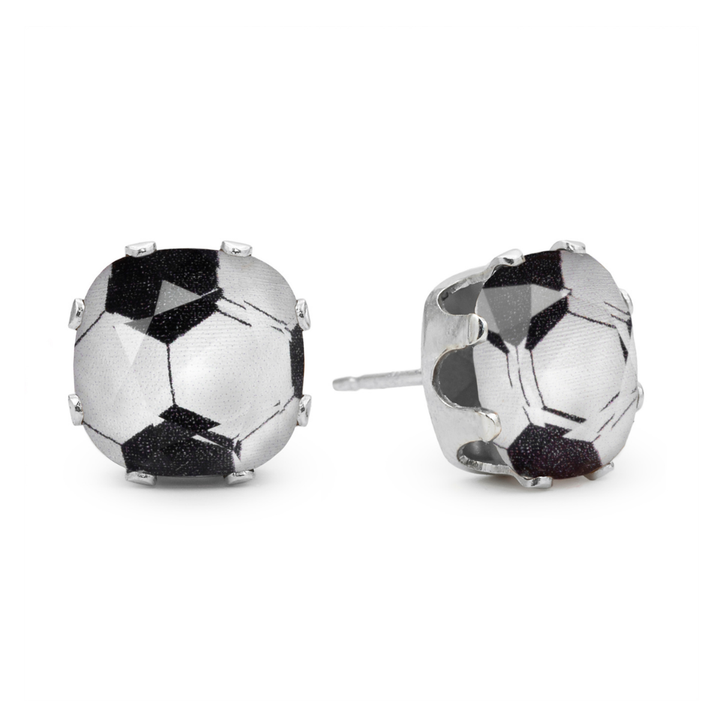 Score Cushion Sterling Silver Stud Earrings
