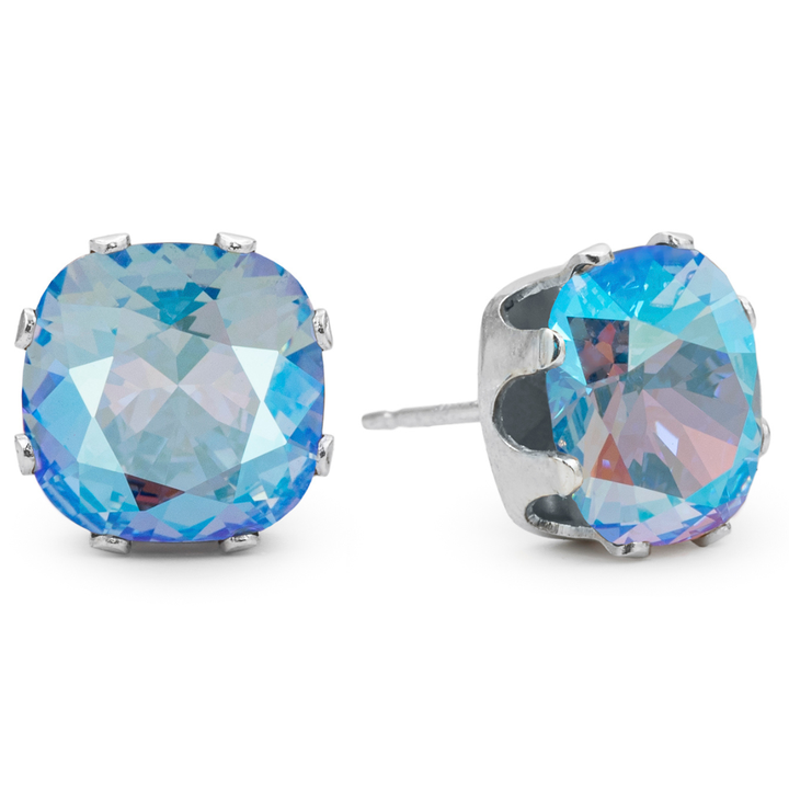 Shimmerella Mega Cushion Sterling Silver Stud Earrings