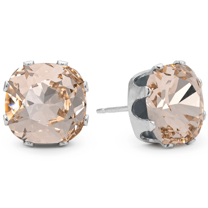 Silk Mega Cushion Sterling Silver Stud Earrings - JoJo Loves You