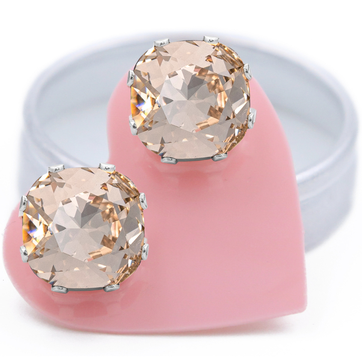 Silk Mega Cushion Sterling Silver Stud Earrings