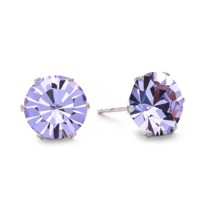 Tanzanite Bling Sterling Silver Stud Earrings