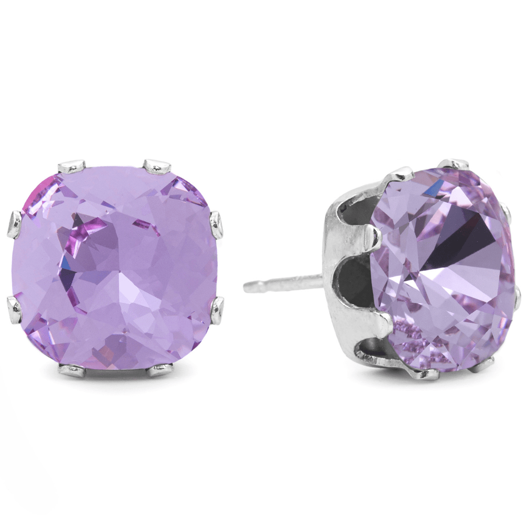 Tanzanite Mega Cushion Sterling Silver Stud Earrings - JoJo Loves You