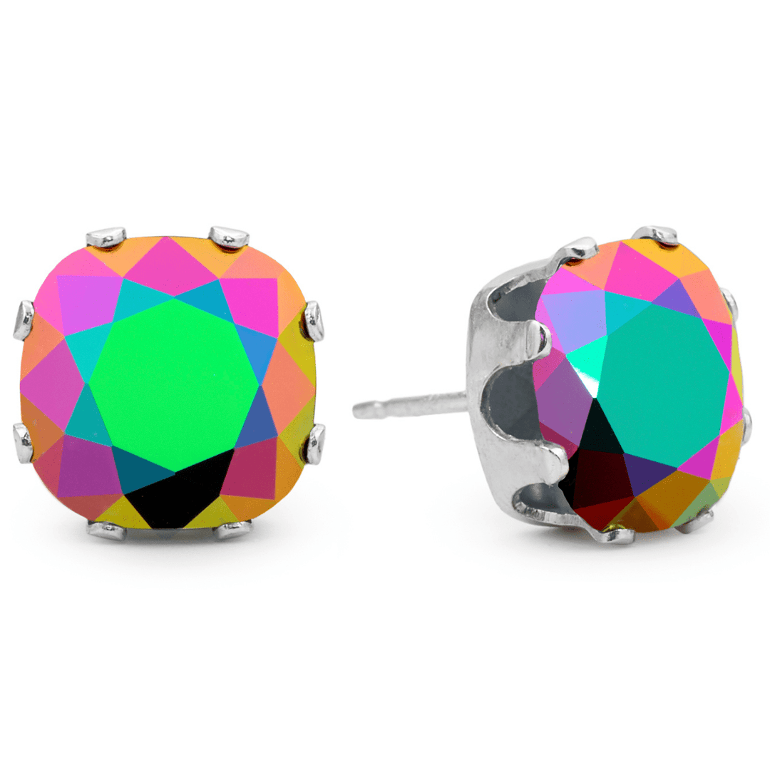 Thrill Seeker Mega Cushion Sterling Silver Stud Earrings - JoJo Loves You