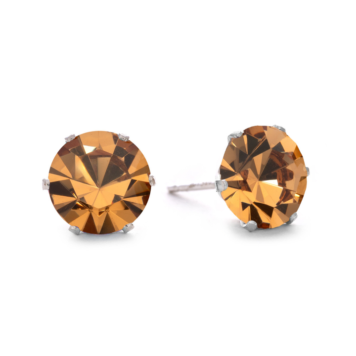 Topaz Bling Sterling Silver Stud Earrings