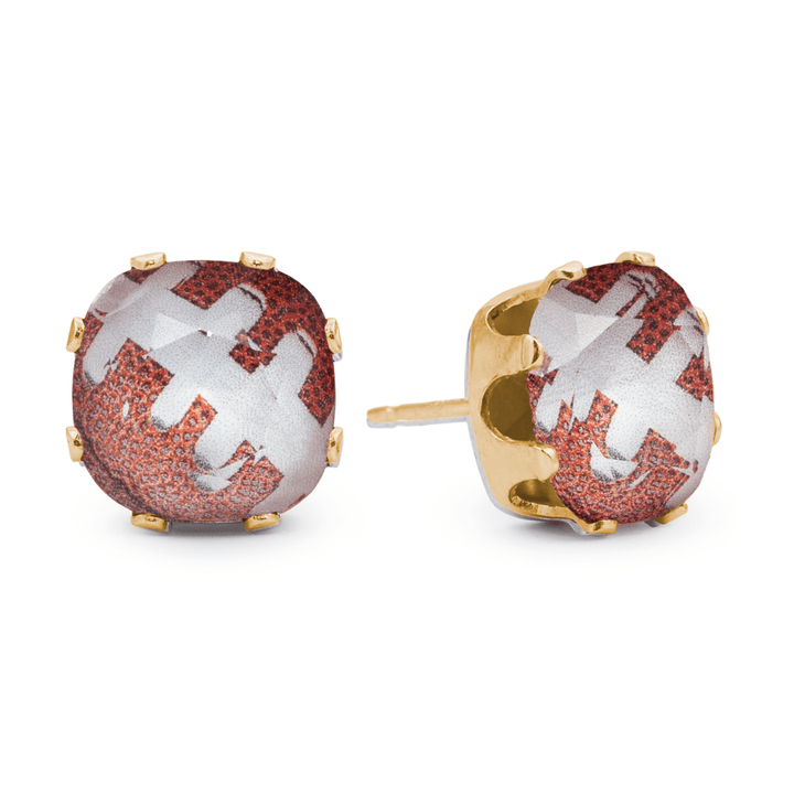 Touchdown Cushion Sterling Silver Stud Earrings - JoJo Loves You