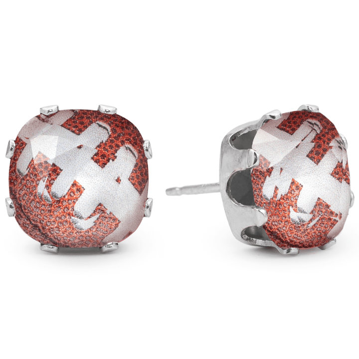 Touchdown Mega Cushion Sterling Silver Stud Earrings - JoJo Loves You